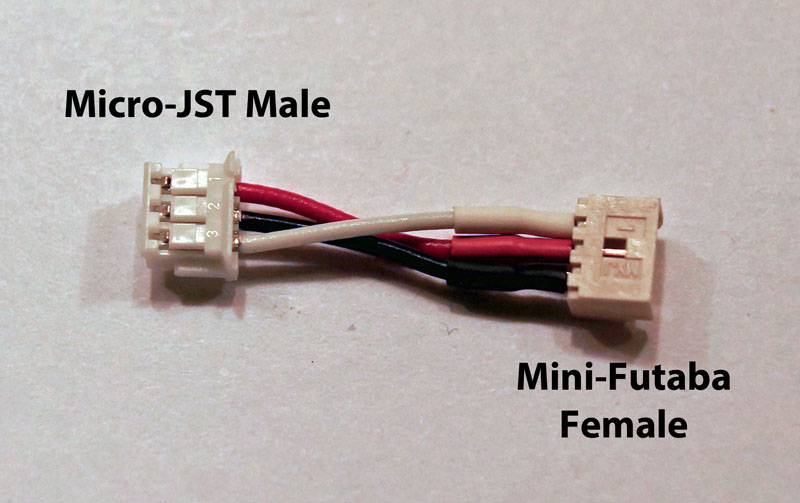 Micro-JST Male to Mini-Futaba Female converter