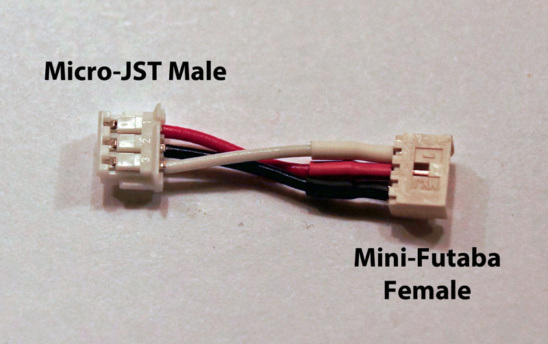 Micro-JST Male to Mini-Futaba Female converter - Click Image to Close