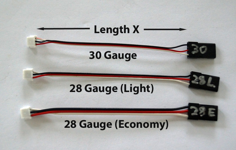 Micro-JST Male to Standard Male servo cable - Click Image to Close